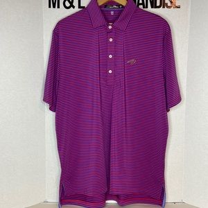 RLX Ralph Lauren wicking size extra-large golf polo Blue and red stripes. EUC